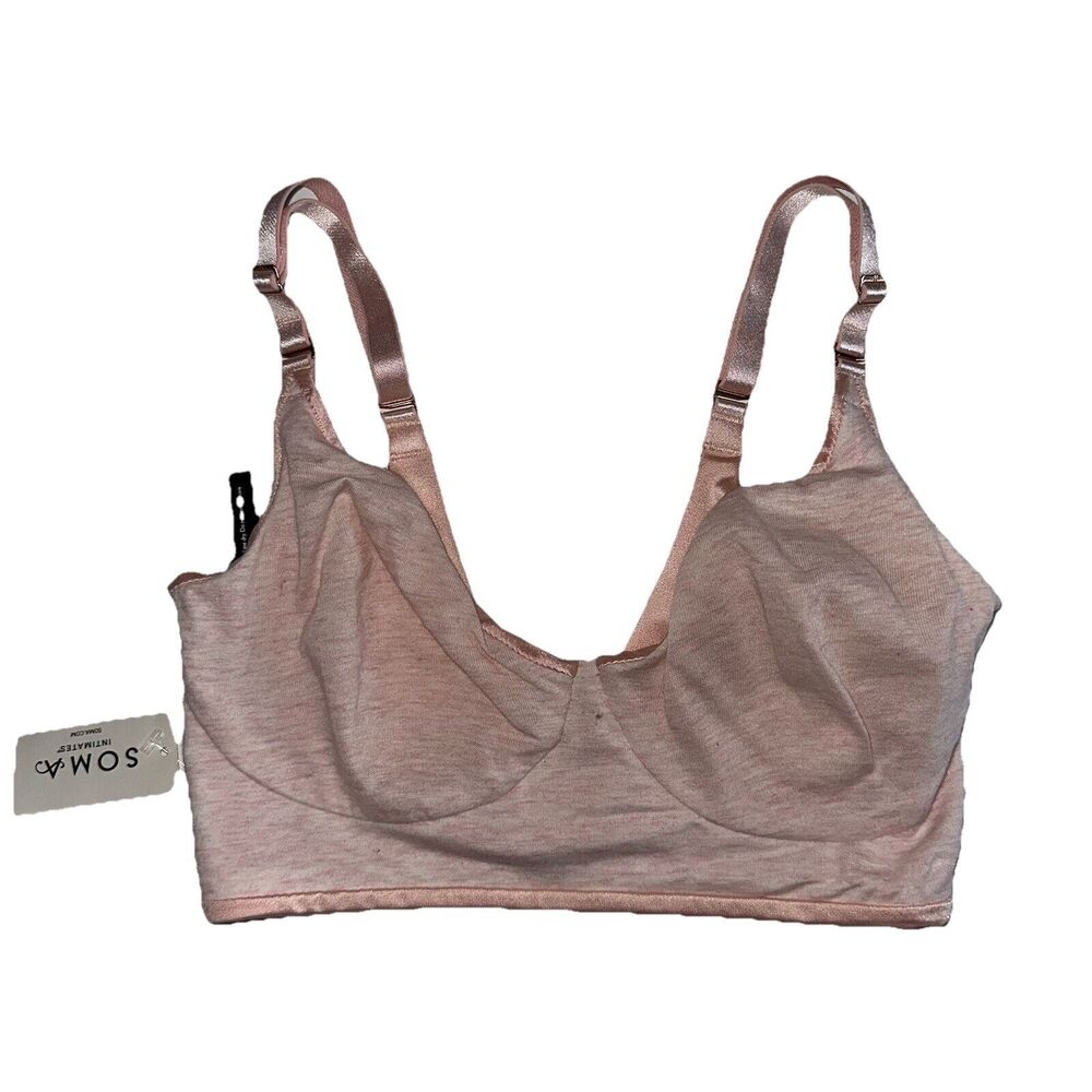 Soma Tell Tale The Dreamer Bralette Heather First Blush Pink XS NWT Reversible